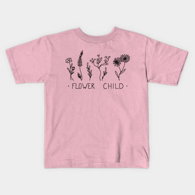 Flower Child Floral Apparel Kids T-Shirt by Nature Lover Apparel